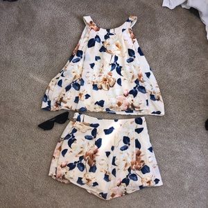 2 Piece Floral Romper Barely Worn
